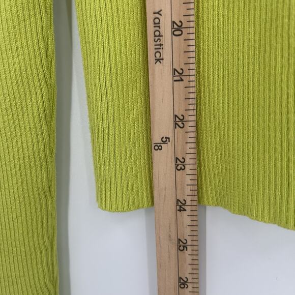 Emilia George Lime Green Eliza Button-Up Cardigan Womens SMALL Maternity Ribbed - Picture 11 of 12